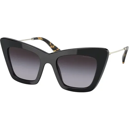Schwarze/Graue Sonnenbrille SMU 01Ws , Damen, Größe: 50 MM - Miu Miu - Modalova