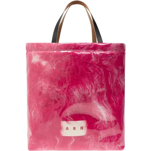 Shopper bag with logo , female, Sizes: ONE SIZE - Marni - Modalova