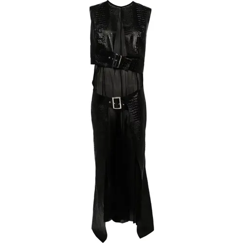 Artificial Leather Flared Day Dress , female, Sizes: S - Junya Watanabe - Modalova