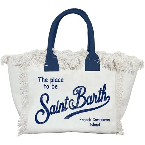 Off- cotton canvas Vanity tote bag , female, Sizes: ONE SIZE - MC2 Saint Barth - Modalova