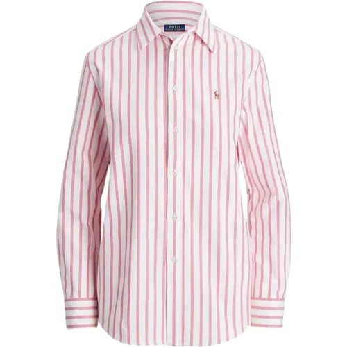 Striped Cotton Shirt - Pink/White , female, Sizes: L, S, 2XS, 2XL - Ralph Lauren - Modalova