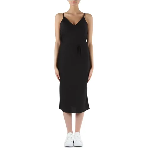 Logo Print Midi Slip Kleid , Damen, Größe: M - Calvin Klein Jeans - Modalova