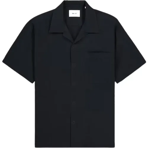 Kurzarm Schwarzes Hemd , Herren, Größe: L - Nn07 - Modalova