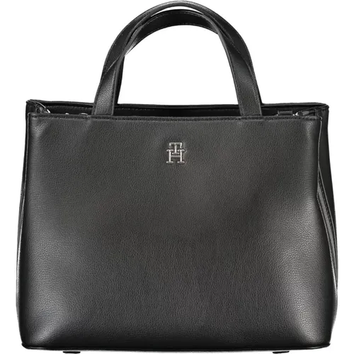 Schwarze Damenhandtasche mit Verstellbarem Riemen - Tommy Hilfiger - Modalova