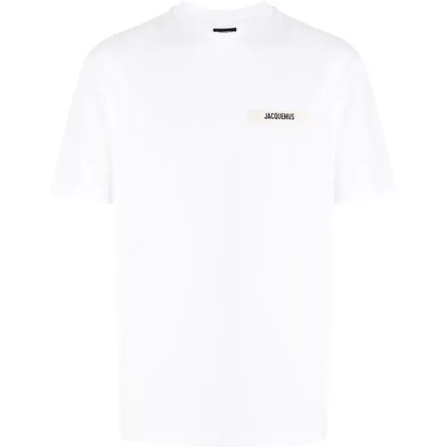 Jersey Texture T-Shirt with Logo Patch , male, Sizes: L, 2XL, XL, M - Jacquemus - Modalova