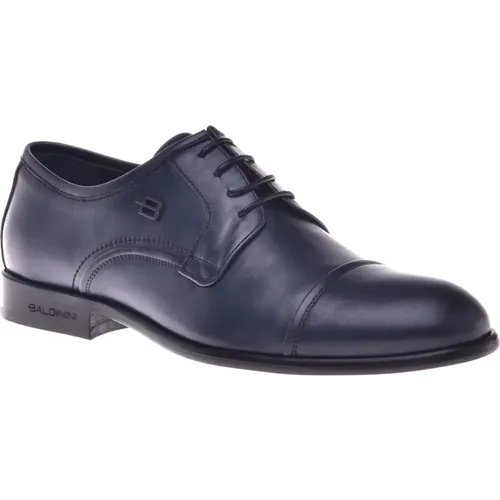 Lace-ups in dark leather , Herren, Größe: 45 EU - Baldinini - Modalova