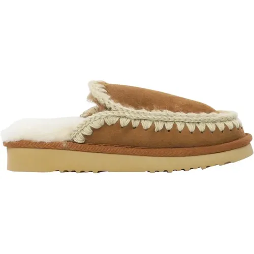 Eskimo Cognac Wildleder Sabot Schuh , Damen, Größe: 41 EU - Mou - Modalova