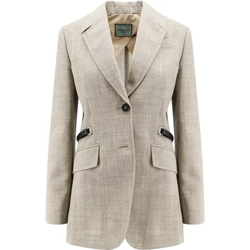 Womens Clothing Blazer Grey Ss24 , female, Sizes: L - Durazzi Milano - Modalova