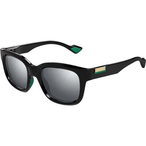 Stilvolle Schwarz/Graue Sonnenbrille , Herren, Größe: 53 MM - Gucci - Modalova