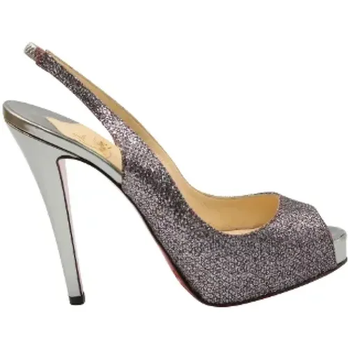 Silver Leather High Heel Sandals , female, Sizes: 3 1/2 UK - Christian Louboutin - Modalova