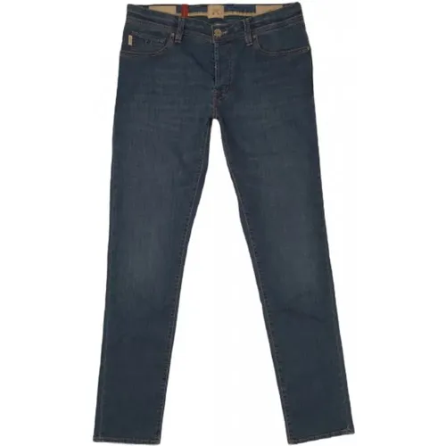 Klassische 5-Pocket-Jeans mit Knopfleiste , Herren, Größe: W35 - Tramarossa - Modalova