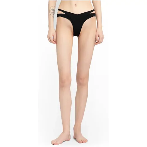 Schwarze Bikinihosen mit Ausschnitten , Damen, Größe: 2XS - Mugler - Modalova