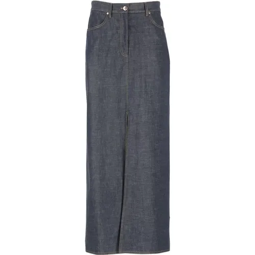 Cotton Skirt with Belt Loops , female, Sizes: XS - BRUNELLO CUCINELLI - Modalova