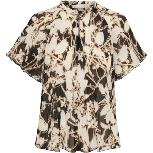 Black Silhouette Flowers Top , female, Sizes: XL, XS, S, 2XL, L - InWear - Modalova