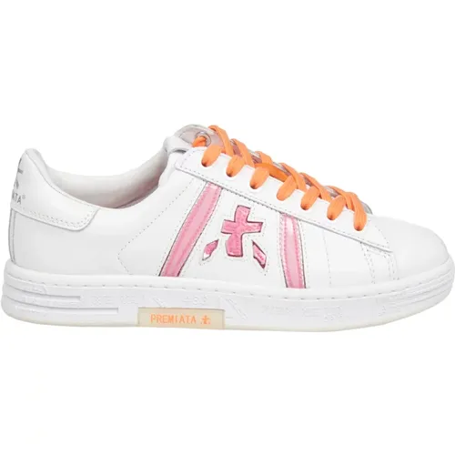 Russelld Sneakers - Weiß/Orange/Fuchsia , Damen, Größe: 40 EU - Premiata - Modalova