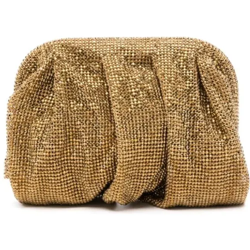 Goldene Tasche mit Strasssteinen , Damen, Größe: ONE Size - Benedetta Bruzziches - Modalova