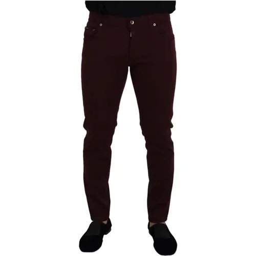 Wunderschöne Goldene Slim Fit Jeans , Herren, Größe: 2XL - Dolce & Gabbana - Modalova