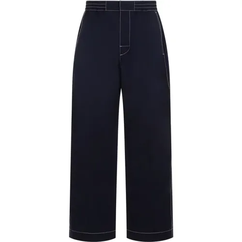 Navy Straight Leg Pants , male, Sizes: M - Bottega Veneta - Modalova