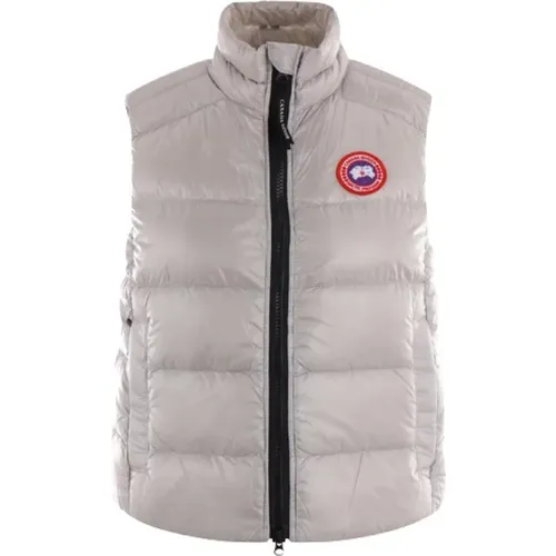 Light Grey Quilted Sleeveless Puffer Jacket , female, Sizes: M - Canada Goose - Modalova