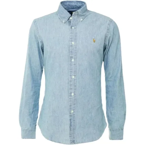 Slim Fit Chambray Hemd , Herren, Größe: 2XL - Polo Ralph Lauren - Modalova