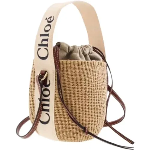 Handwoven Round Basket Bag Woody , female, Sizes: ONE SIZE - Chloé - Modalova