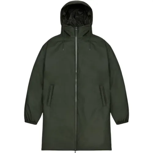 Längere Isolierte Jacke mit Kapuze - Rains - Modalova