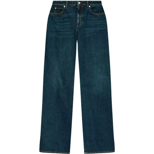 Wide Leg Denim Jeans , female, Sizes: W27, W28, W26 - alexander mcqueen - Modalova