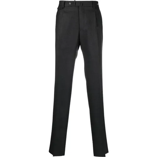 Dark Grey Flannel Trousers , male, Sizes: L - Tagliatore - Modalova