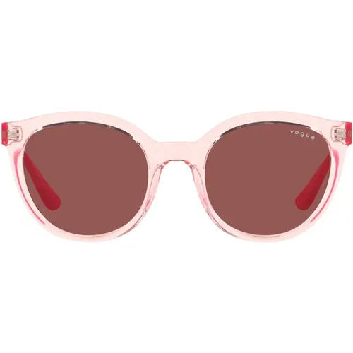 Runde Sonnenbrille mit dunkellilanen Gläsern , Damen, Größe: 50 MM - Vogue - Modalova