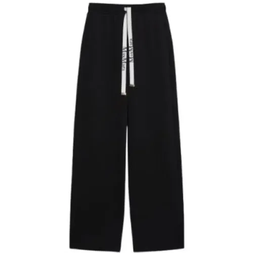 Schwarze Wide-Leg Jogginghose , Damen, Größe: L - Max Mara - Modalova