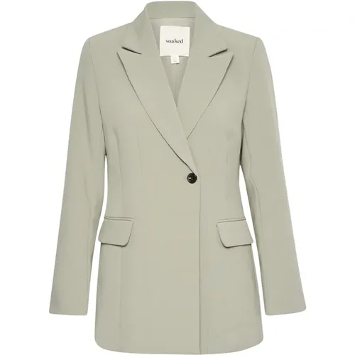 Fitted Blazer Jacket Shadow , female, Sizes: 2XL, XS, S, L, XL, M - Soaked in Luxury - Modalova