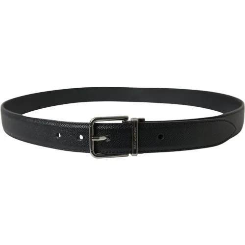 Elegant Leather Designer Belt , unisex, Sizes: 80 CM - Dolce & Gabbana - Modalova