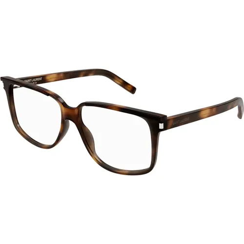 Dark Havana Eyewear Frames , unisex, Sizes: 58 MM - Saint Laurent - Modalova