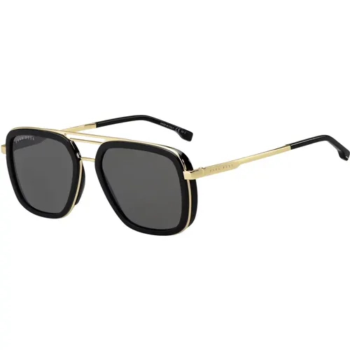 Black/Grey Sunglasses , male, Sizes: 55 MM - Hugo Boss - Modalova
