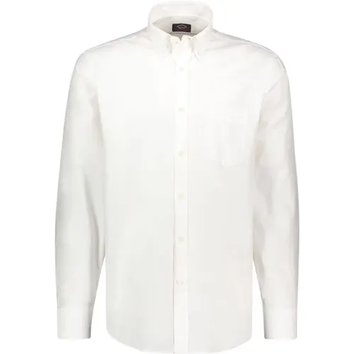 Elasticized cotton shirt , male, Sizes: M, L - PAUL & SHARK - Modalova
