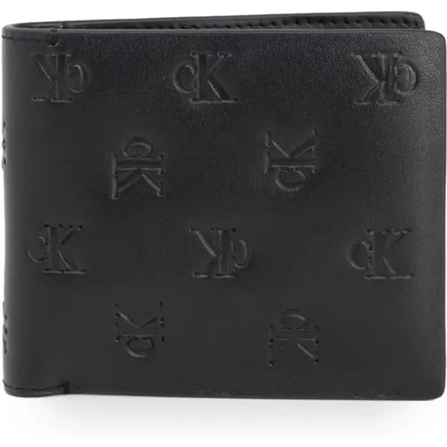 Geprägte Leder-Brieftasche mit Münzfach - Calvin Klein - Modalova