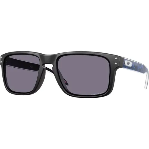 Sportliche Sonnenbrille Prizm Grey Rechteckig Schwarz , Herren, Größe: ONE Size - Oakley - Modalova