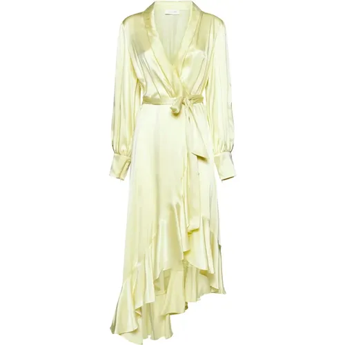Silk Wrap Midi Dress , female, Sizes: L - Zimmermann - Modalova