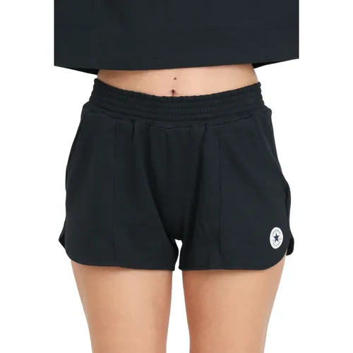 Schwarze Logo Patch Shorts , Damen, Größe: S - Converse - Modalova
