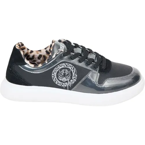 Logo Sneakers with Leopard Print Interior , female, Sizes: 4 UK, 6 UK - Just Cavalli - Modalova