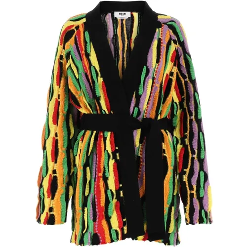 Multicolor Cotton Cardigan , Damen, Größe: XS - MSGM - Modalova