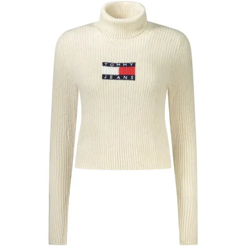 Beiger Wollpullover , Damen, Größe: XS - Tommy Hilfiger - Modalova