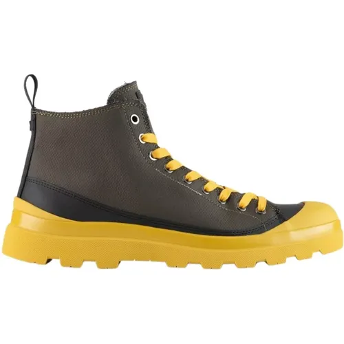 P03 Ankle Boot Coated Fabric Rubberized Leather Military -Yellow , Herren, Größe: 44 EU - Panchic - Modalova