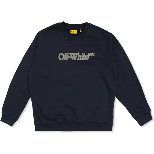 Sweatshirt mit bedrucktem Logo - Off White - Modalova