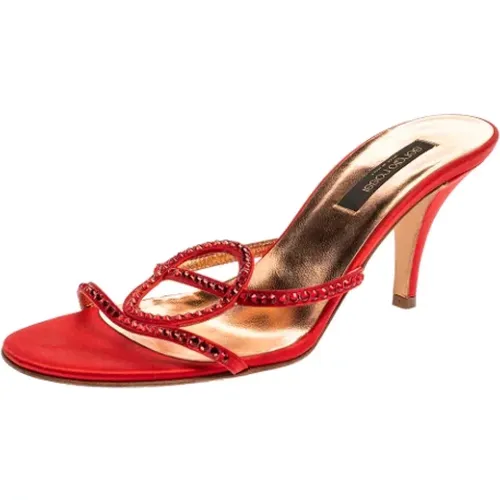 Pre-owned Satin sandals , Damen, Größe: 38 EU - Sergio Rossi Pre-owned - Modalova
