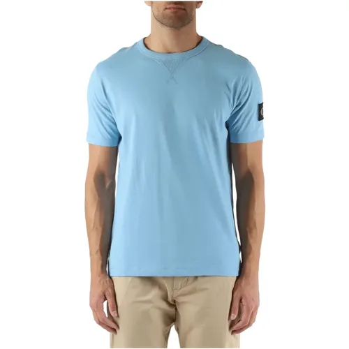 Baumwoll-T-Shirt mit Logopatch , Herren, Größe: XL - Calvin Klein Jeans - Modalova