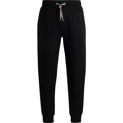 Schwarze Sweatpants in Regular Fit mit gestreiften Kordeln , Herren, Größe: M - Hugo Boss - Modalova