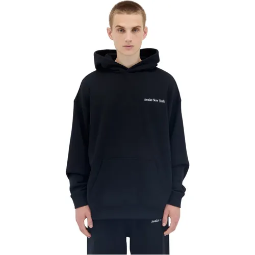 Baumwoll-Fleece Kapuzenpullover , Herren, Größe: L - Awake NY - Modalova