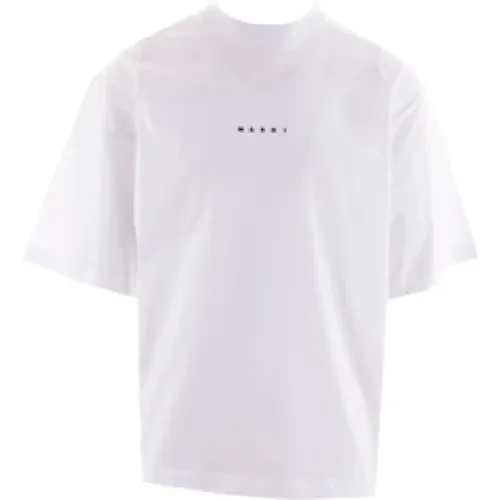 Logo Print Cotton T-shirt , male, Sizes: XL, S, M, L - Marni - Modalova