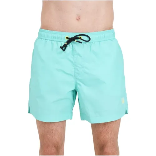 Blaue Meer Shorts mit Logo Patch , Herren, Größe: S - 4Giveness - Modalova